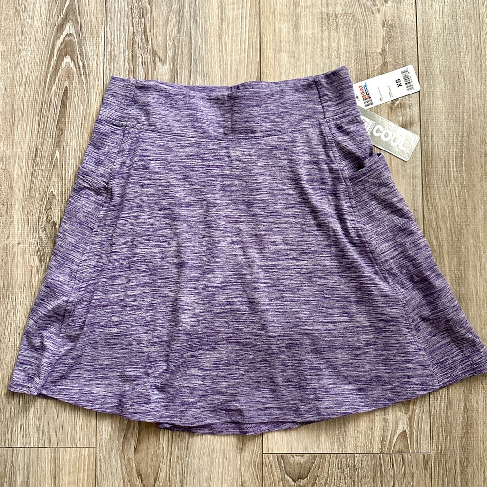32 Degrees Women’s Flowy Knit Skort XS  Royal Purple Space Dye With Pockets